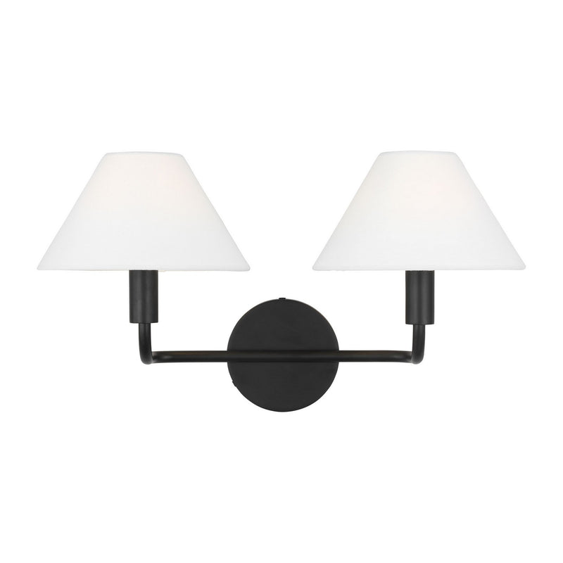 Visual Comfort Studio SLW1012AI Two Light Wall Sconce, Aged Iron