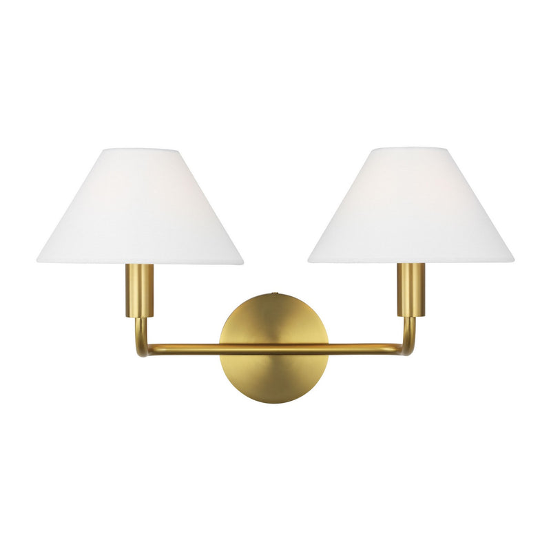 Visual Comfort Studio SLW1012BBS Two Light Wall Sconce, Burnished Brass