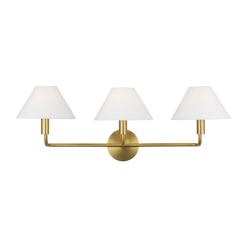 Visual Comfort Studio SLW1023BBS Three Light Wall Sconce, Burnished Brass