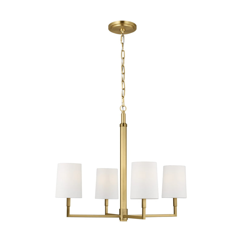 Visual Comfort Studio TC1194BBS Four Light Chandelier, Burnished Brass