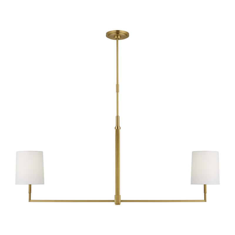 Visual Comfort Studio TC1212BBS Two Light Linear Chandelier, Burnished Brass