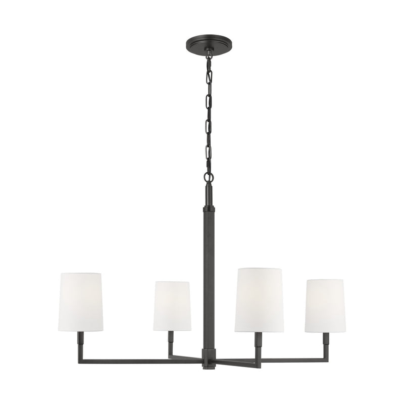 Visual Comfort Studio TC1224AI Four Light Chandelier, Aged Iron