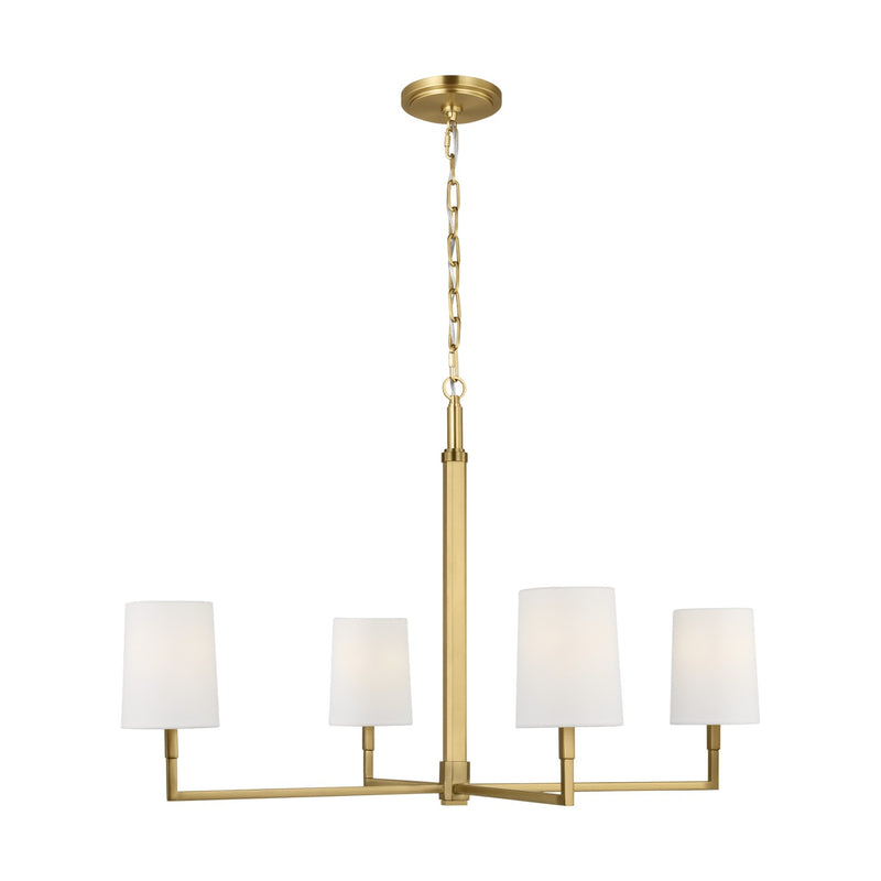 Visual Comfort Studio TC1224BBS Four Light Chandelier, Burnished Brass