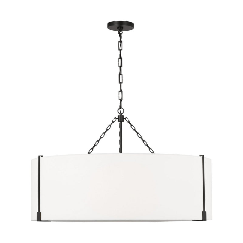 Visual Comfort Studio TFC1114AI Four Light Pendant, Aged Iron