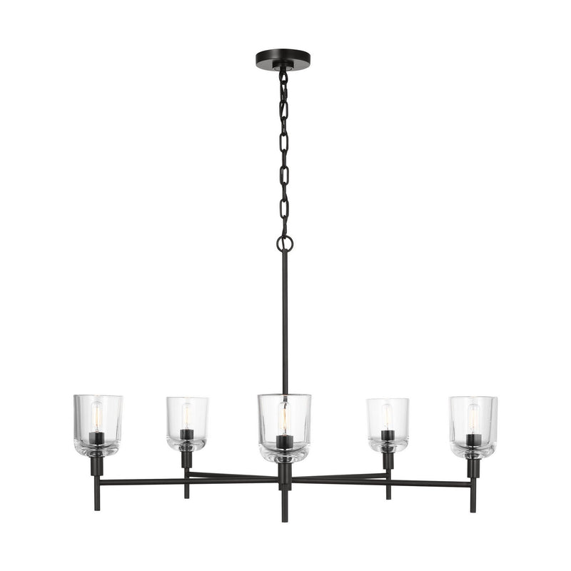 Visual Comfort Studio TFC1135AI Five Light Chandelier, Aged Iron
