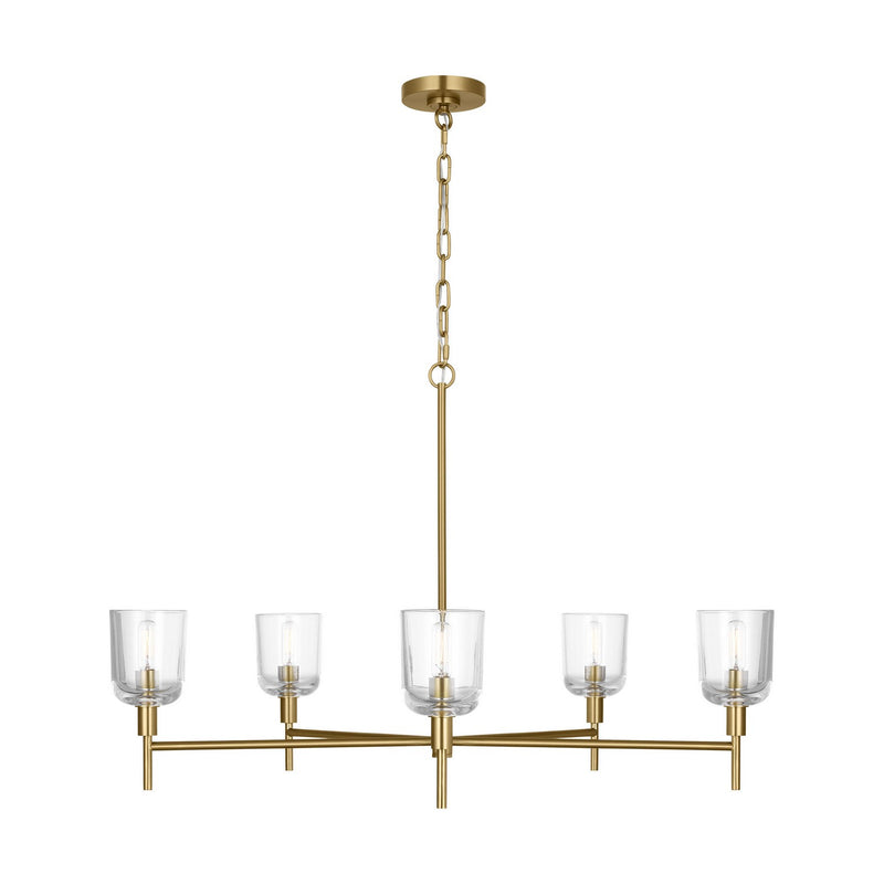Visual Comfort Studio TFC1135BBS Five Light Chandelier, Burnished Brass