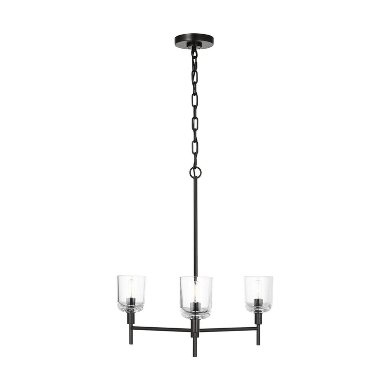 Visual Comfort Studio TFC1143AI Three Light Chandelier, Aged Iron