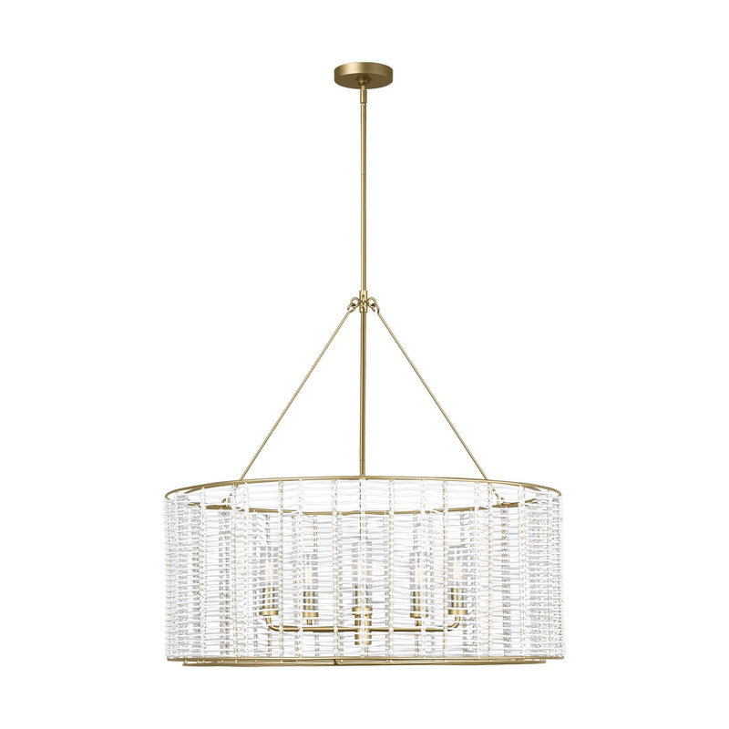 Visual Comfort Studio TFC1155PCB Five Light Chandelier, Powder-Coated Brass