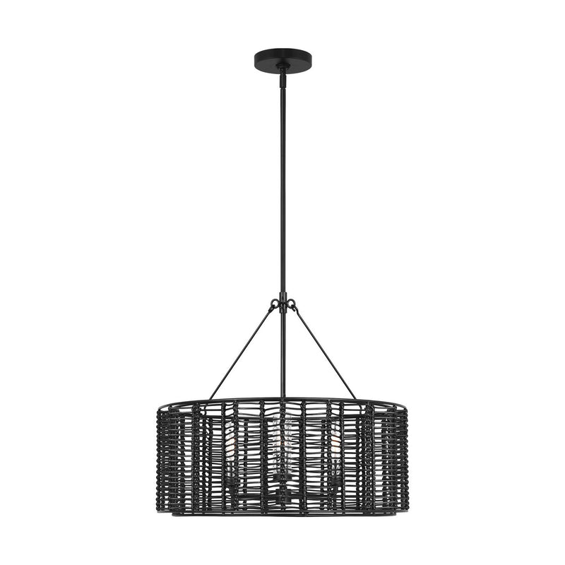 Visual Comfort Studio TFC1163MBK Three Light Chandelier, Midnight Black