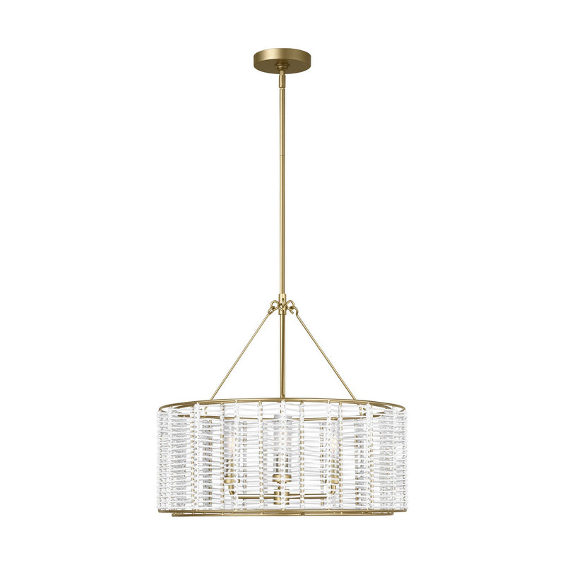 Visual Comfort Studio TFC1163PCB Three Light Chandelier, Powder-Coated Brass