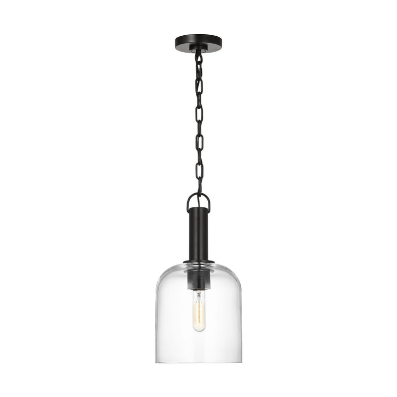 Visual Comfort Studio TFP1021AI One Light Pendant, Aged Iron