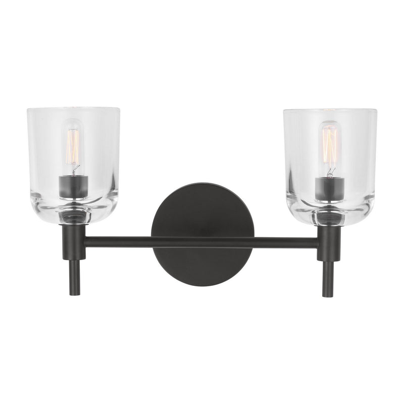 Visual Comfort Studio TFV1002AI Two Light Vanity, Aged Iron