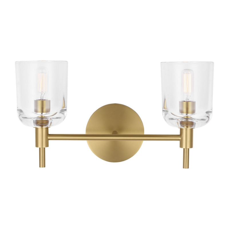 Visual Comfort Studio TFV1002BBS Two Light Vanity, Burnished Brass