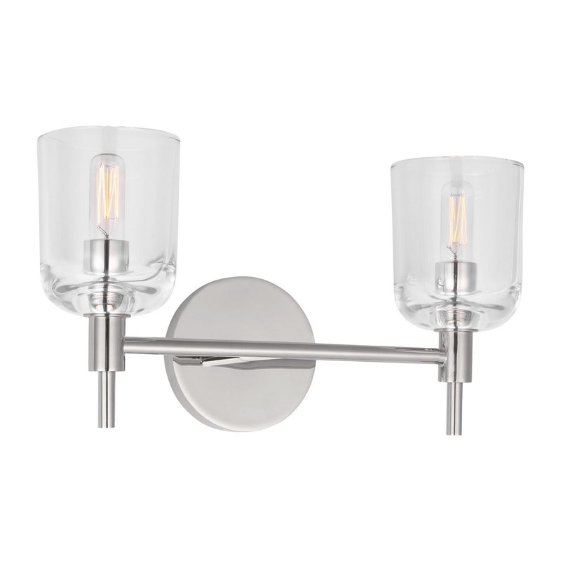Visual Comfort Studio TFV1002PN Two Light Vanity, Polished Nickel