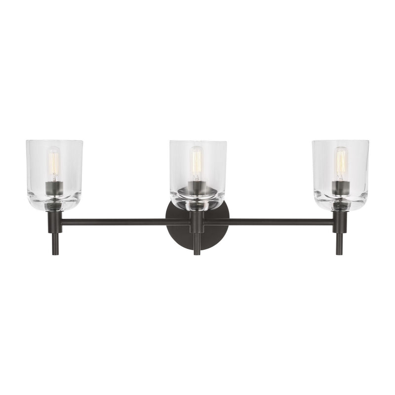 Visual Comfort Studio TFV1003AI Three Light Vanity, Aged Iron