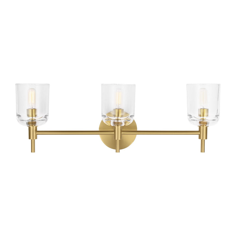 Visual Comfort Studio TFV1003BBS Three Light Vanity, Burnished Brass