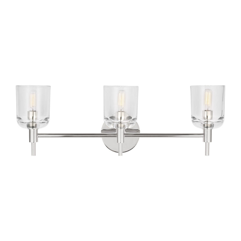 Visual Comfort Studio TFV1003PN Three Light Vanity, Polished Nickel