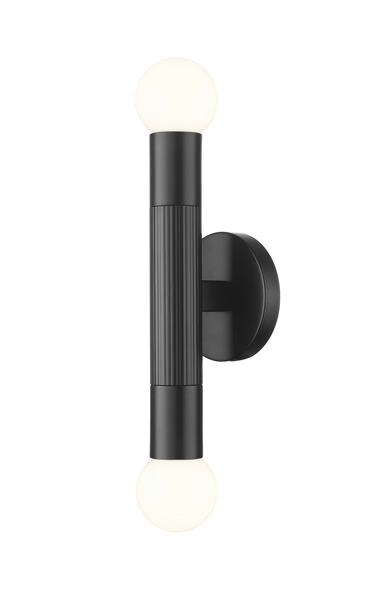 Z-Lite 1956-2S-MB Two Light Wall Sconce, Matte Black