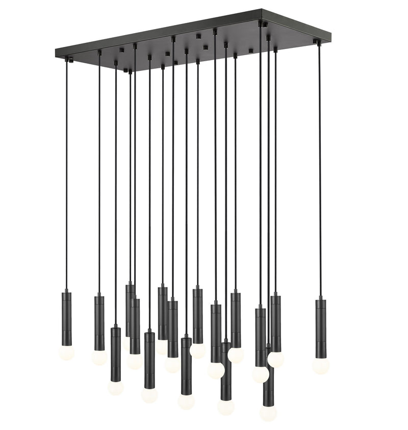 Z-Lite 1956P-17L-MB 17 Light Linear Chandelier, Matte Black