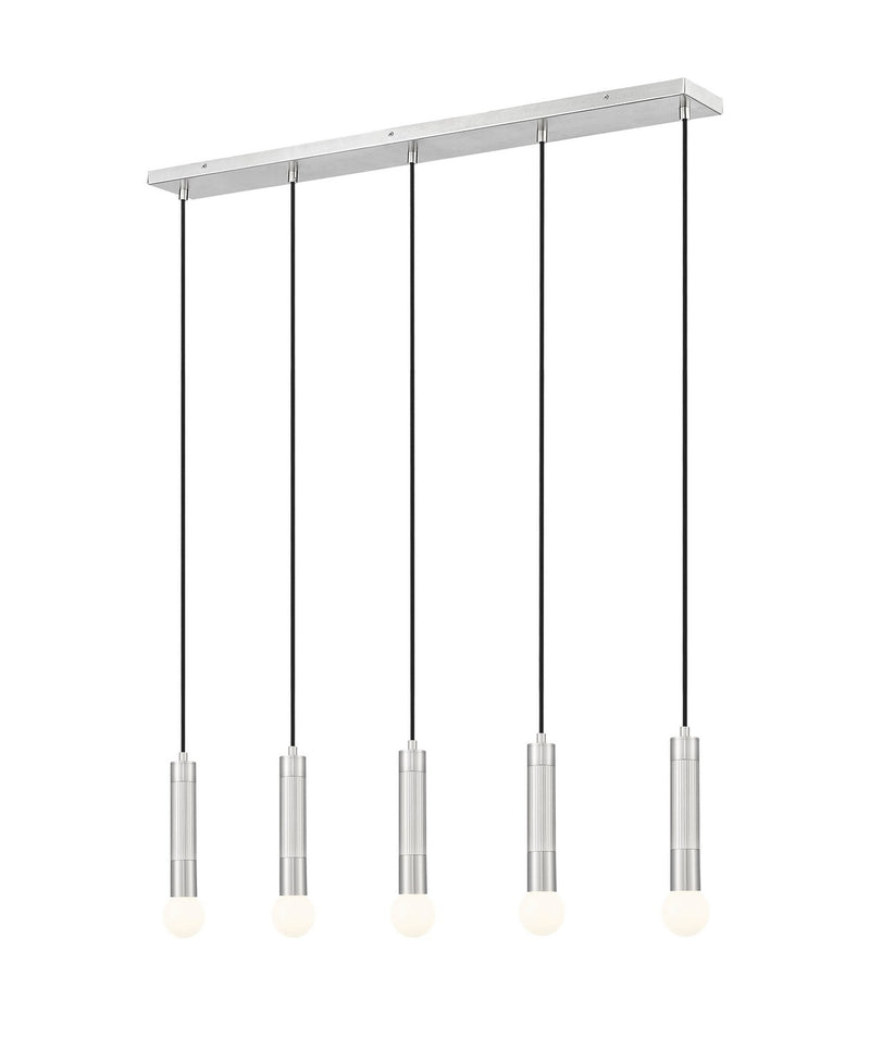 Z-Lite 1956P-5L-BN Five Light Linear Chandelier, Brushed Nickel