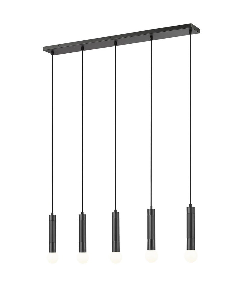 Z-Lite 1956P-5L-MB Five Light Linear Chandelier, Matte Black