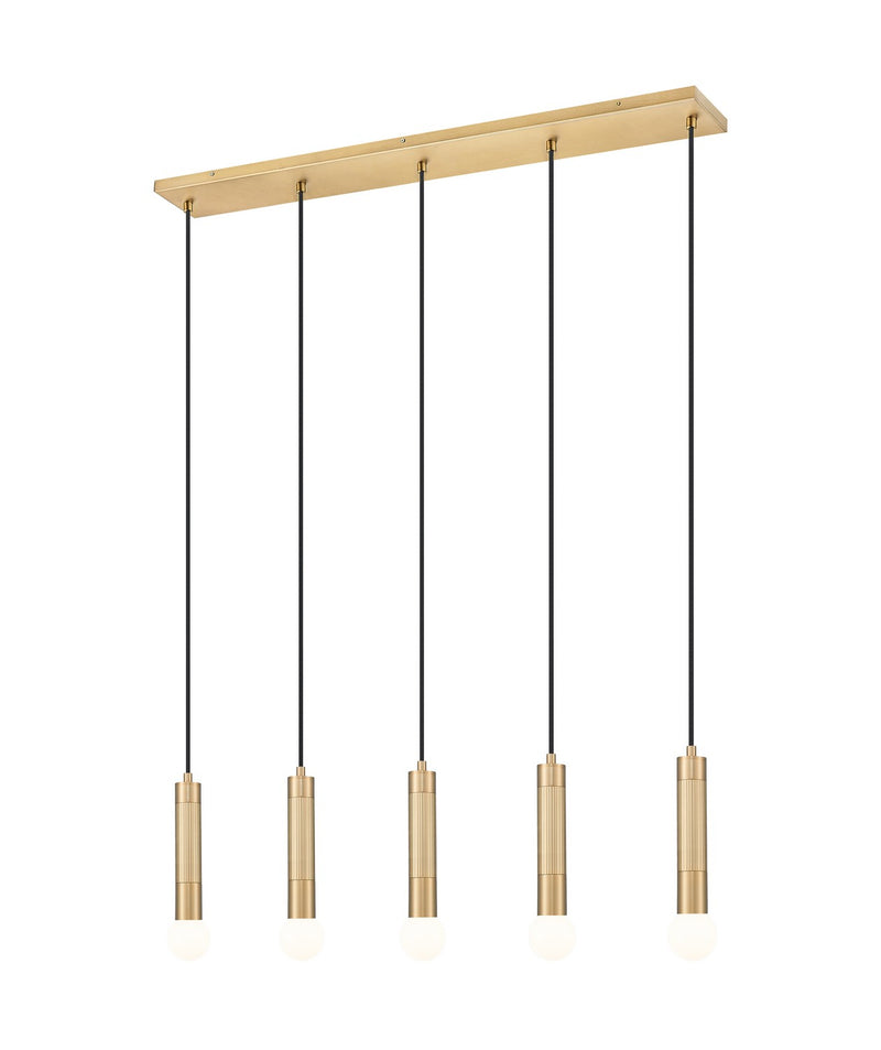 Z-Lite 1956P-5L-MGLD Five Light Linear Chandelier, Modern Gold