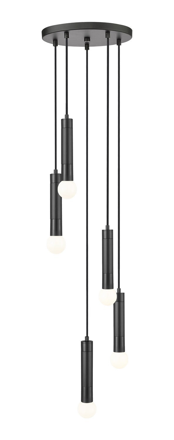 Z-Lite 1956P-5R-MB Five Light Chandelier, Matte Black