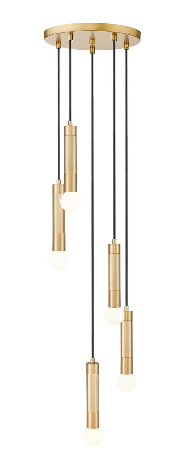 Z-Lite 1956P-5R-MGLD Five Light Chandelier, Modern Gold