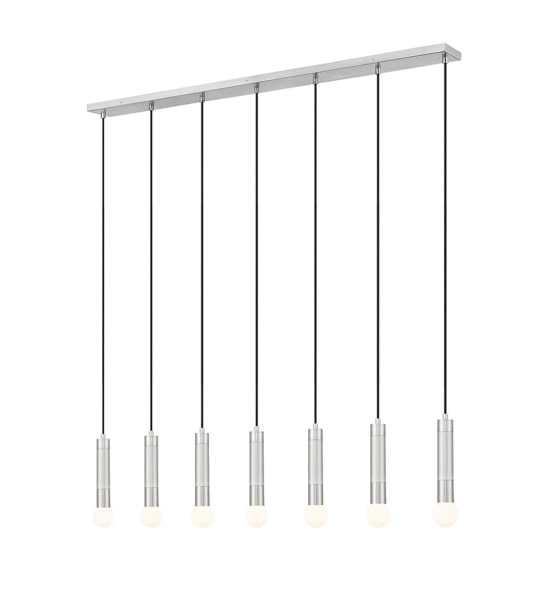 Z-Lite 1956P-7L-BN Seven Light Linear Chandelier, Brushed Nickel