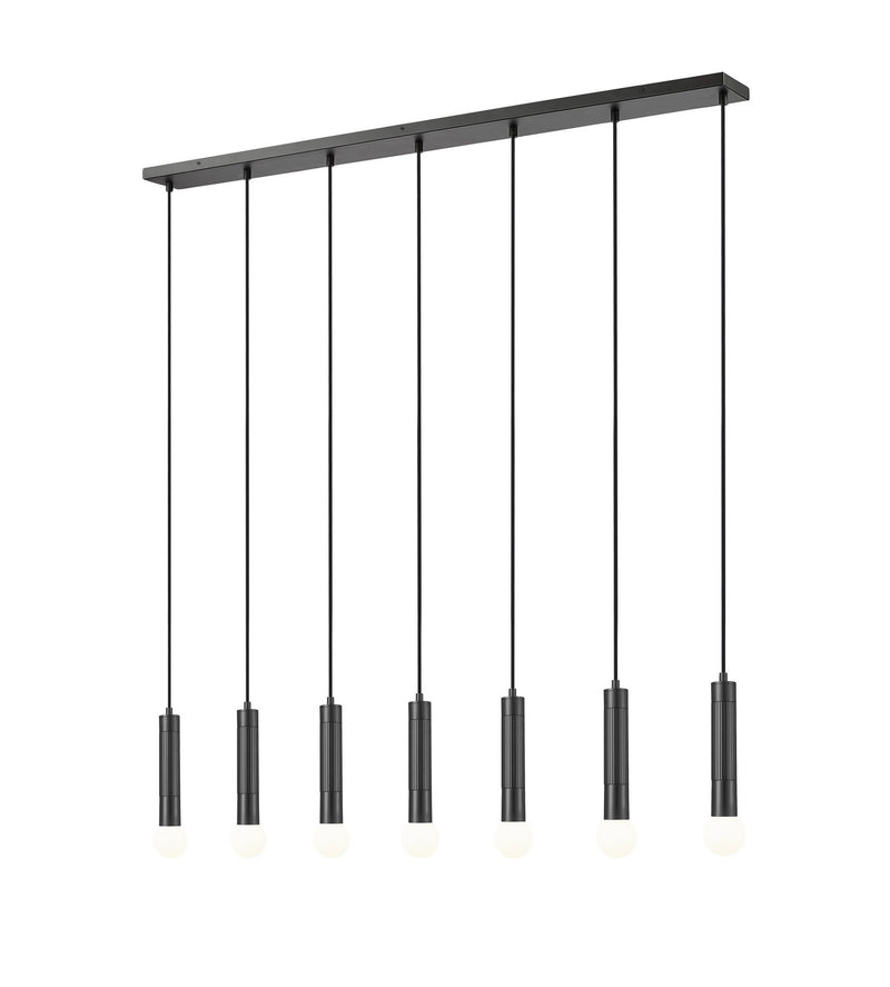 Z-Lite 1956P-7L-MB Seven Light Linear Chandelier, Matte Black
