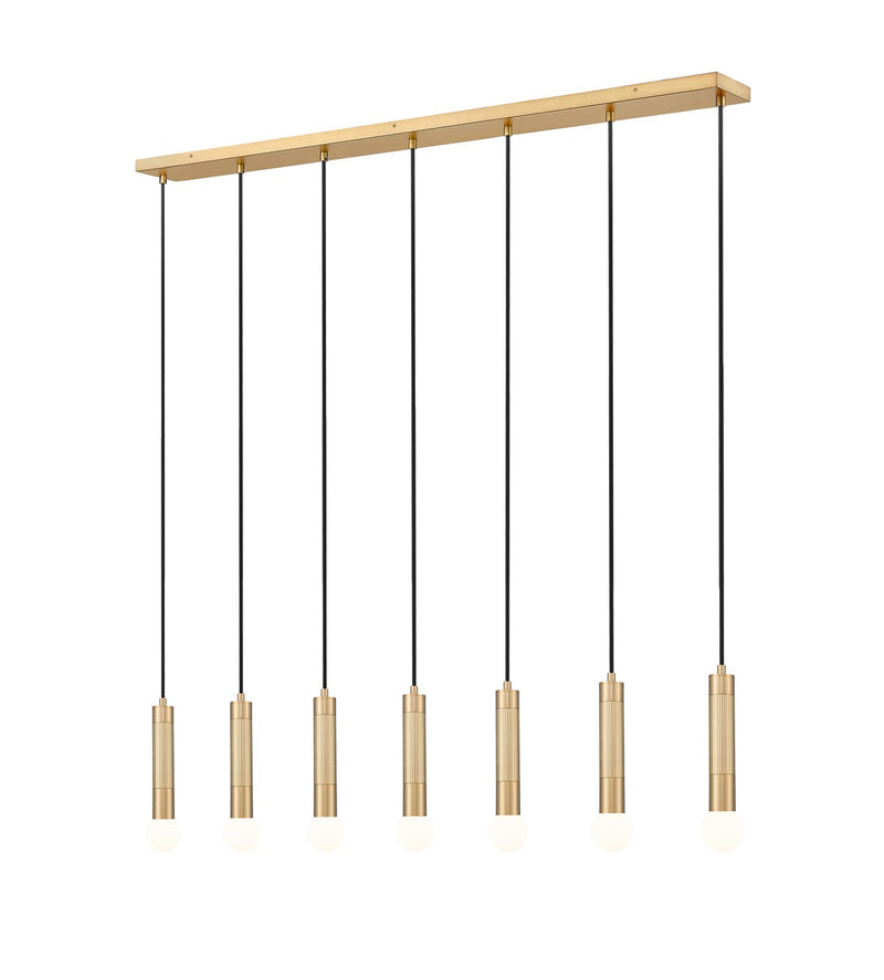 Z-Lite 1956P-7L-MGLD Seven Light Linear Chandelier, Modern Gold