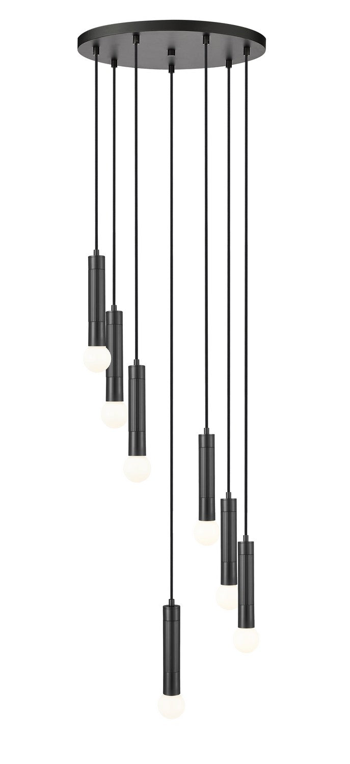 Z-Lite 1956P-7R-MB Seven Light Chandelier, Matte Black