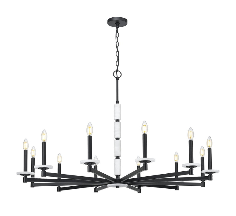 Z-Lite 3045-12MB 12 Light Chandelier, Matte Black