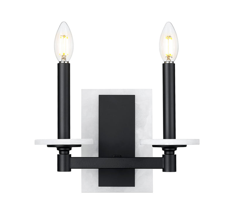 Z-Lite 3045-2S-MB Two Light Wall Sconce, Matte Black