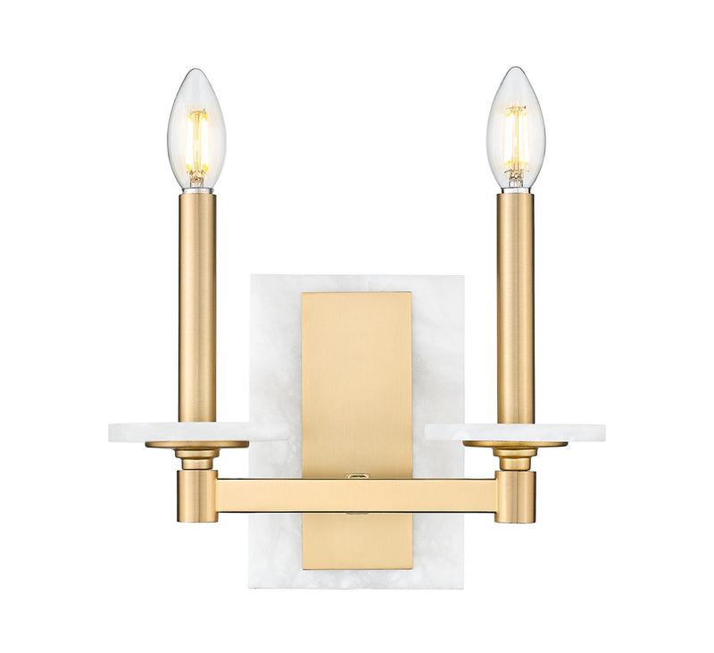 Z-Lite 3045-2S-MGLD Two Light Wall Sconce, Modern Gold