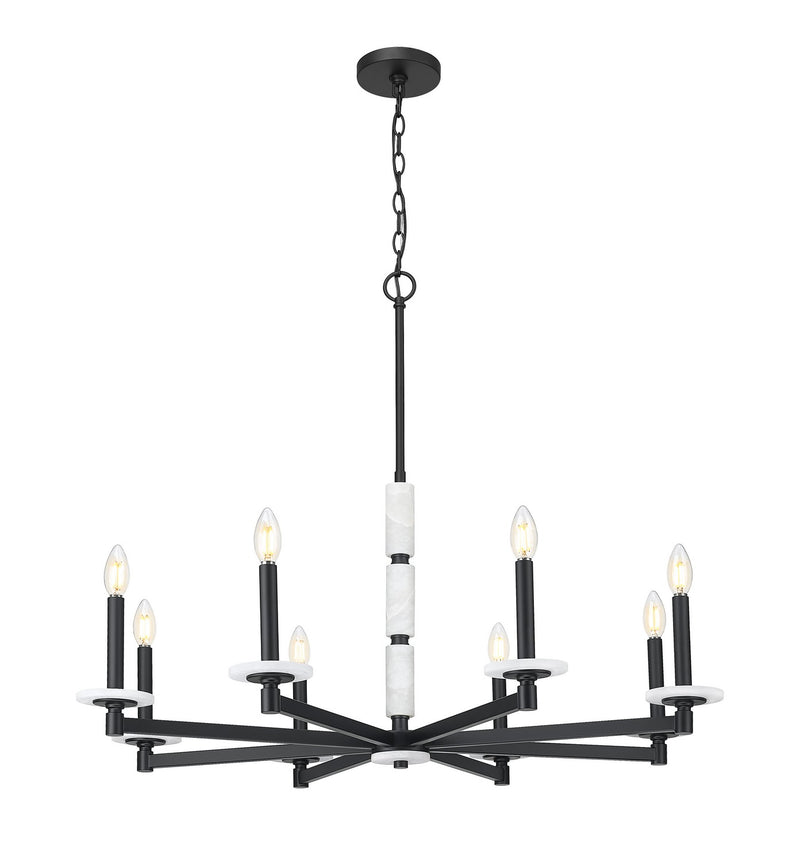 Z-Lite 3045-8MB Eight Light Chandelier, Matte Black