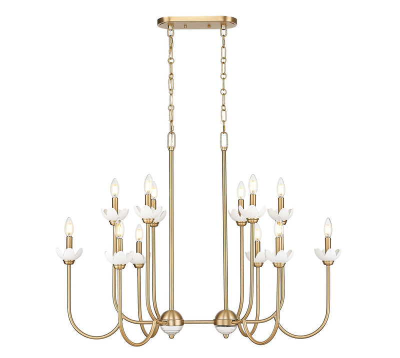 Z-Lite 352-42L-MGLD 12 Light Linear Chandelier, Modern Gold
