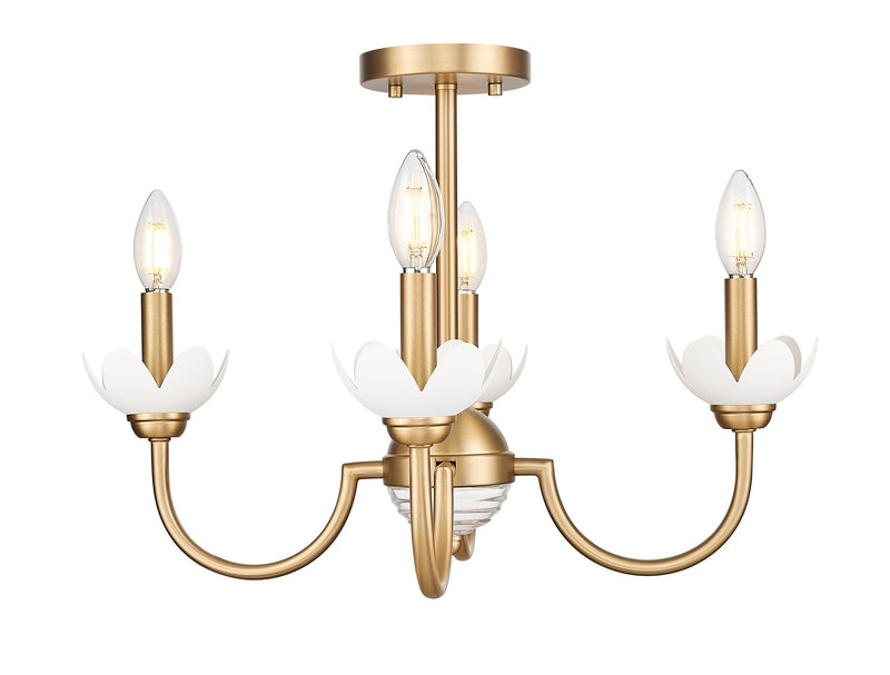Z-Lite 352-4SF-MGLD Four Light Semi Flush Mount, Modern Gold