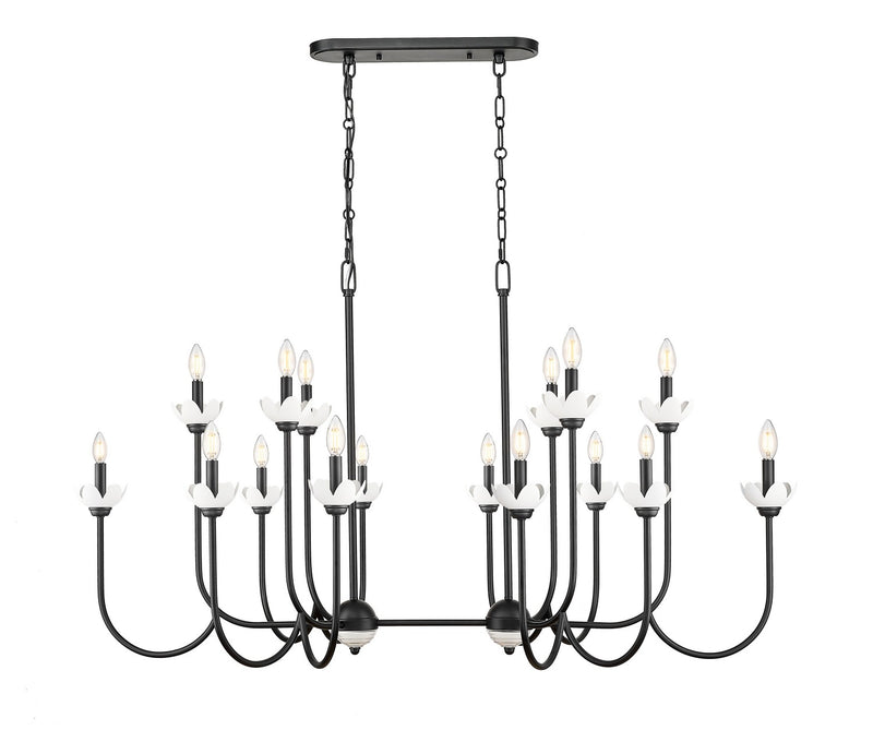 Z-Lite 352-56L-MB 16 Light Linear Chandelier, Matte Black