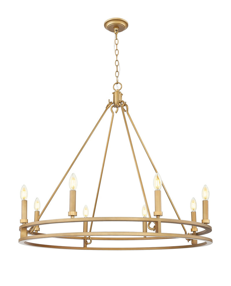 Z-Lite 4005-8SBR Eight Light Chandelier, Signature Brass