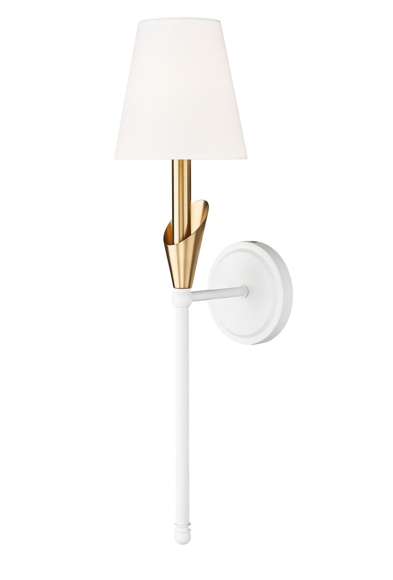 Z-Lite 4014-1SA-TW-MGLD One Light Wall Sconce, Tundra White + Modern Gold
