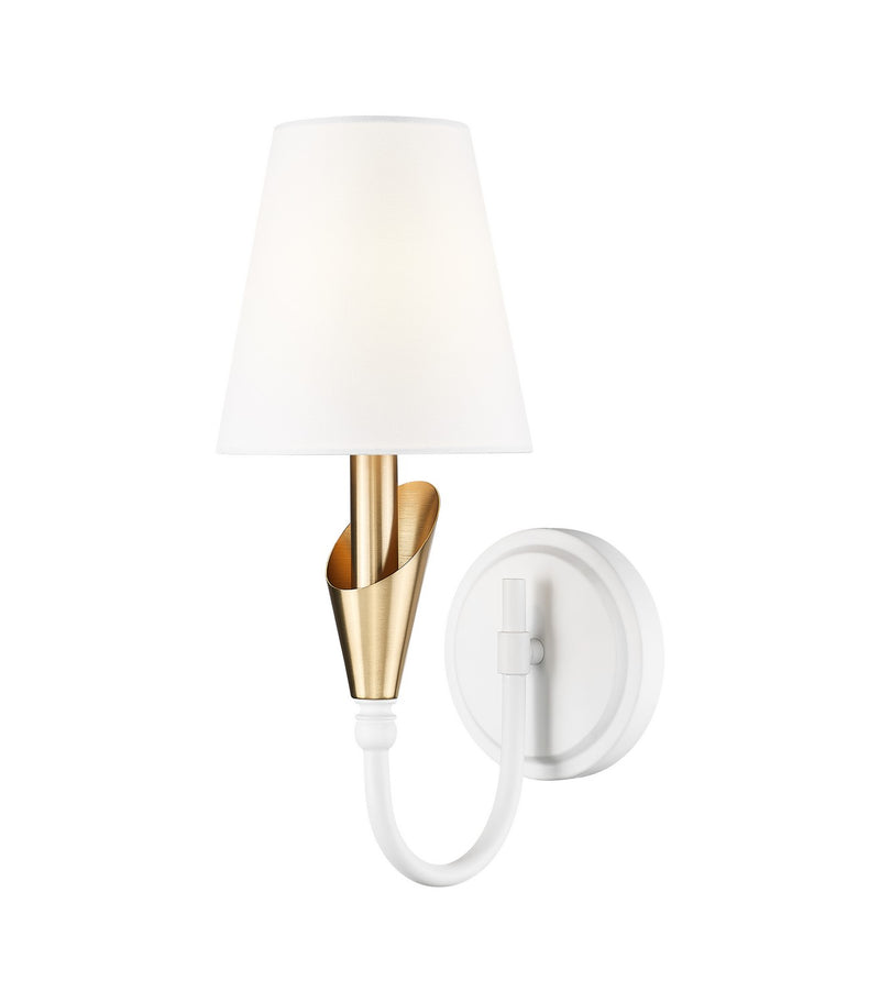 Z-Lite 4014-1S-TW-MGLD One Light Wall Sconce, Tundra White + Modern Gold