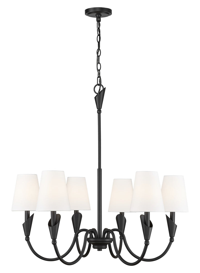 Z-Lite 4014-32MB Six Light Chandelier, Matte Black
