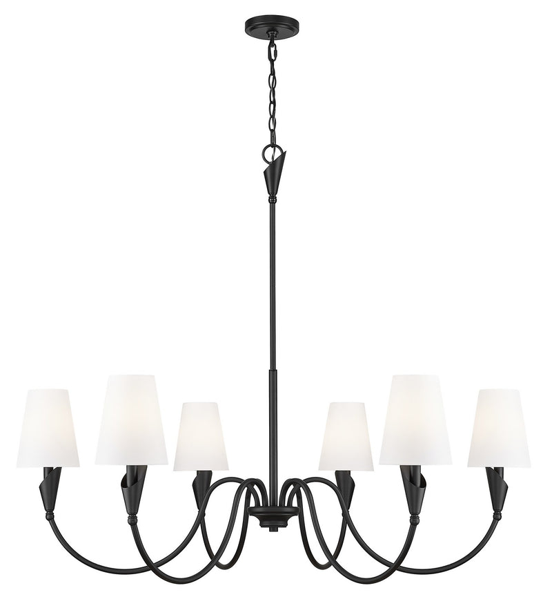 Z-Lite 4014-46MB Six Light Chandelier, Matte Black