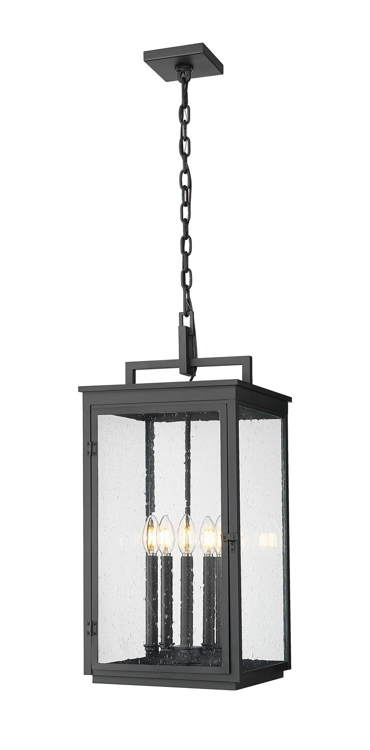Z-Lite 5019CHXL-BK Five Light Outdoor Chain Mount Ceiling Fixture, Sand Black