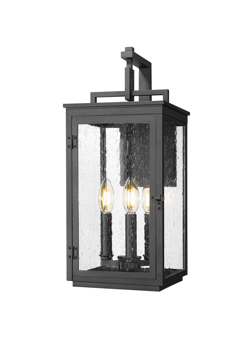 Z-Lite 5019M-BK Three Light Outdoor Wall Mount, Sand Black