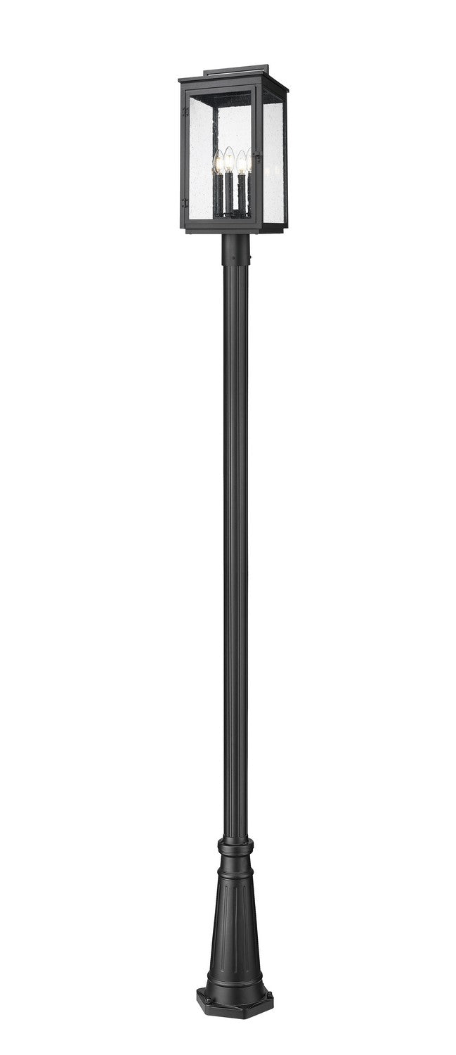 Z-Lite 5019PHBR-5011P-BK Four Light Outdoor Post Mount, Sand Black