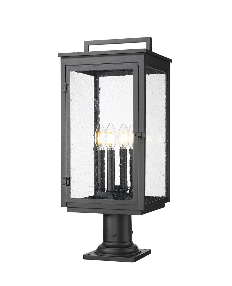 Z-Lite 5019PHBR-533PM-BK Four Light Outdoor Pier Mounted, Sand Black