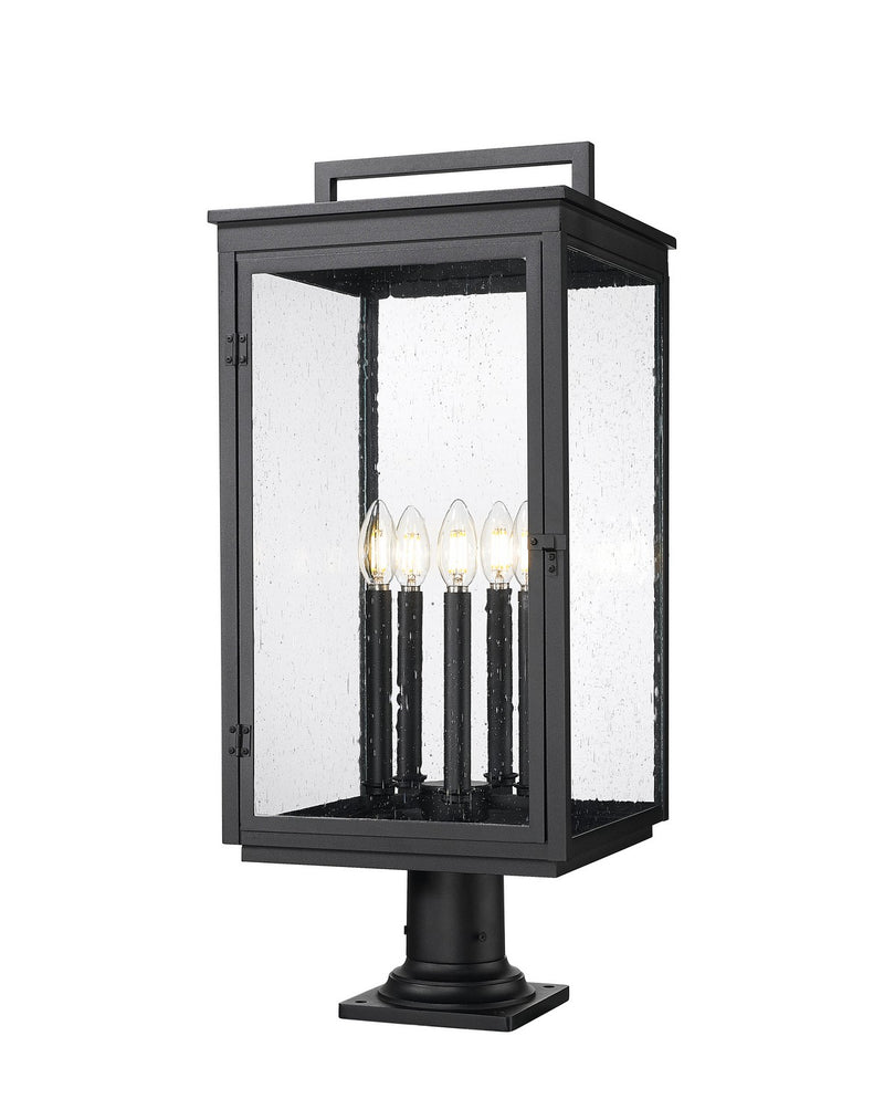 Z-Lite 5019PHXLR-533PM-BK Five Light Outdoor Pier Mount, Sand Black