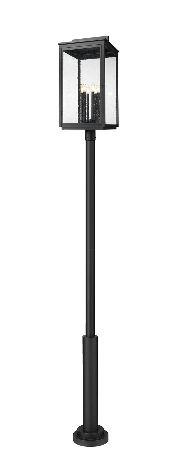 Z-Lite 5019PHXXLR-5010P-BK Six Light Outdoor Post Mount, Sand Black